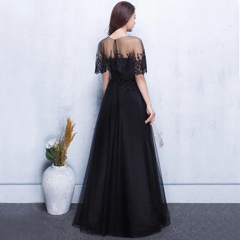 Luxury Short Sleeve O-Neck Sequin Banquet Embroidery Evening Maxi Dress