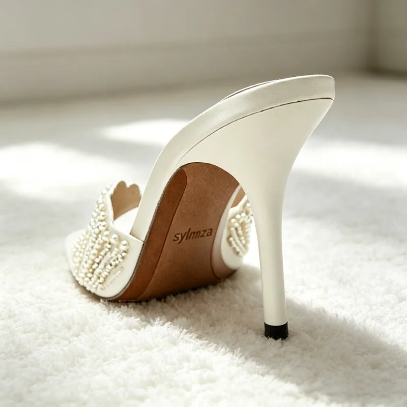 Luxury String Bead Detail Heel