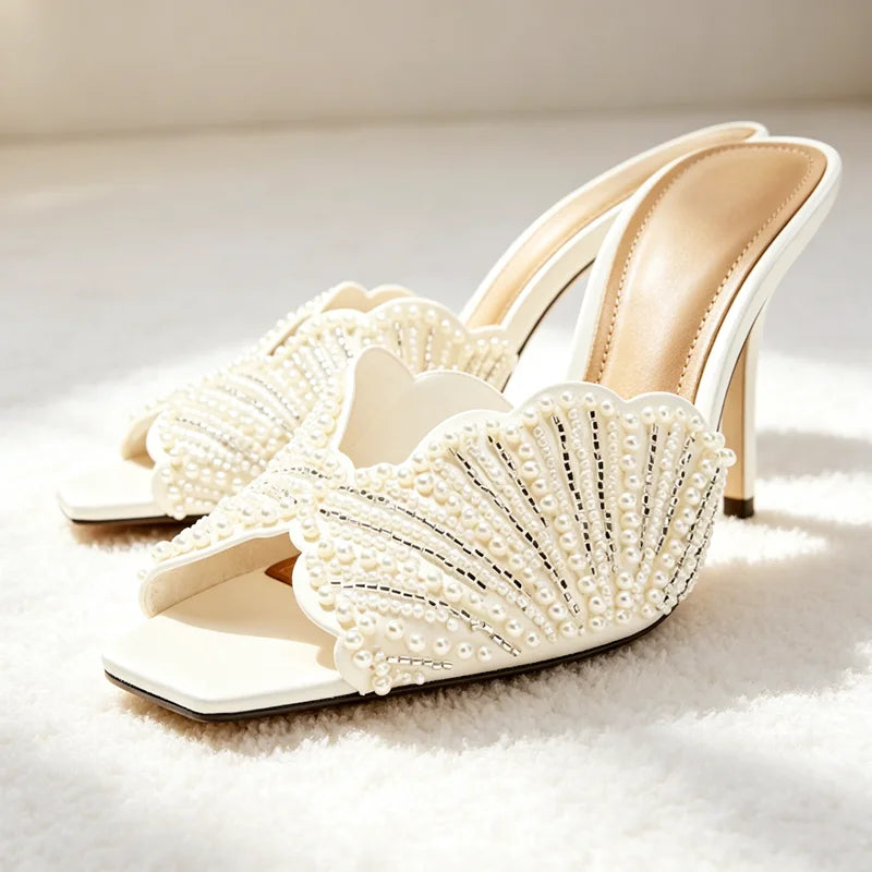 Luxury String Bead Detail Heel