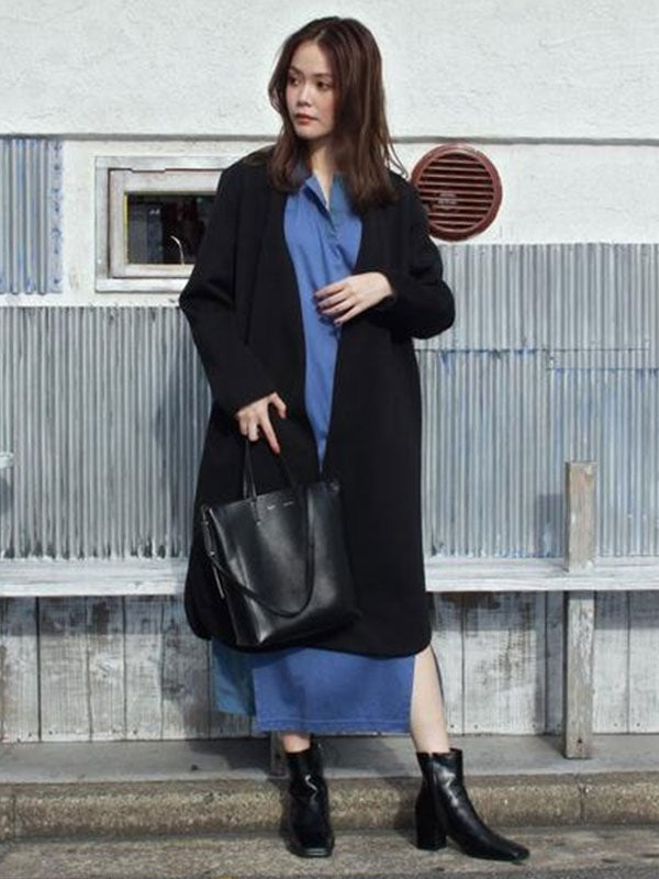Maxi Dress Jewel Neck Casual Oversized Pleated Long Dress
