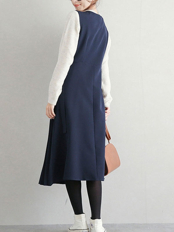 Maxi Dress V-Neck Polyester Casual Asymmetrical Floor Length Dress