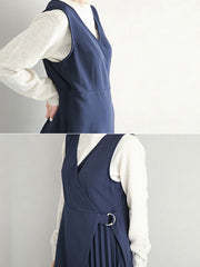 Maxi Dress V-Neck Polyester Casual Asymmetrical Floor Length Dress
