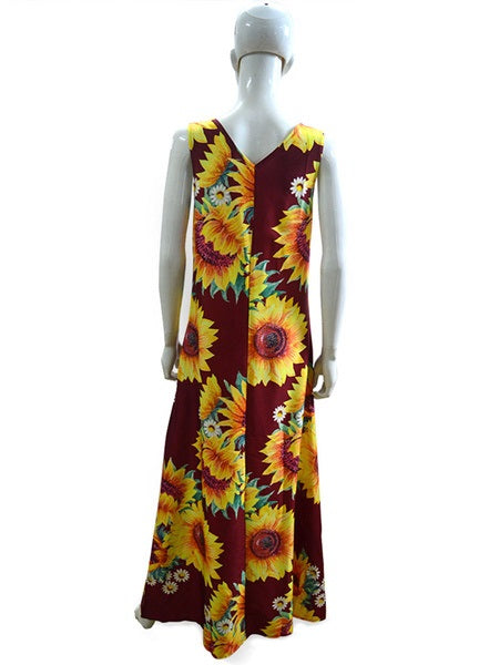 Maxi Dresses Floral Printed Sleeveless V-Neck Long Sundress