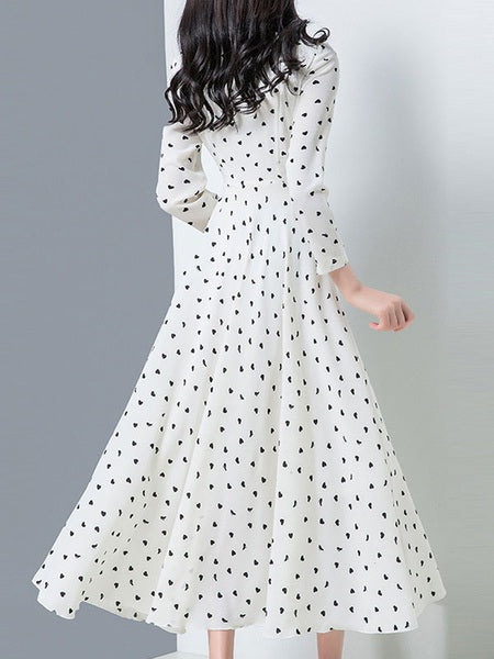 Maxi Dresses Long Sleeves White Jewel Neck Pleated Layered Chiffon Floor Length Dress