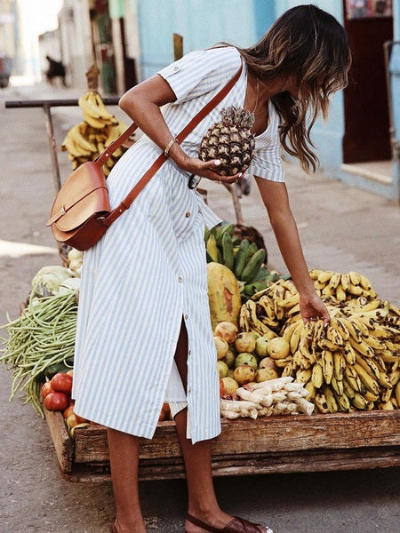 Maxi Dresses Short Sleeves Stripes V Neck Cotton Long Dress With Sash