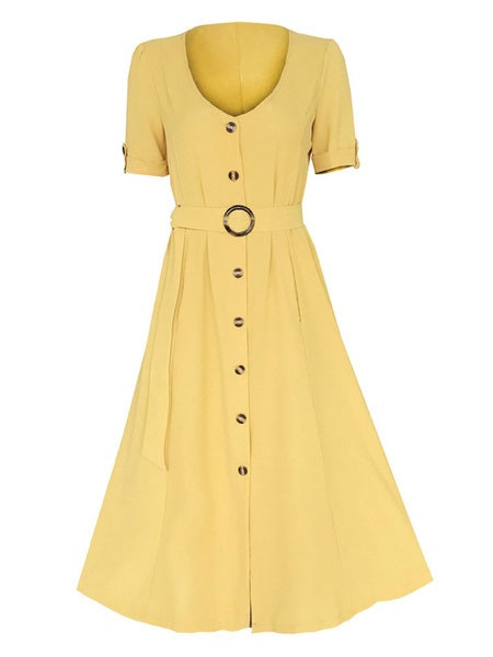 Maxi Dresses Short Sleeves Stripes V Neck Cotton Long Dress With Sash