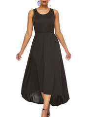 Maxi Dresses Sleeveless Straps Neck Polyester Floor Length Dress