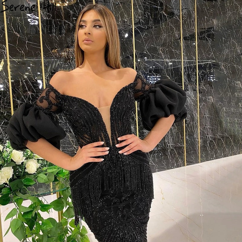Mermaid Beaded Tassel Elegant Party Evening Dresses