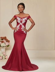 Mermaid Bodice Strappy Back Sophisticated Bespoke Evening Maxi Dresses