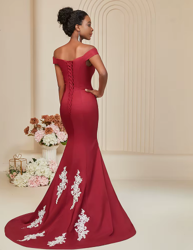 Mermaid Bodice Strappy Back Sophisticated Bespoke Evening Maxi Dresses