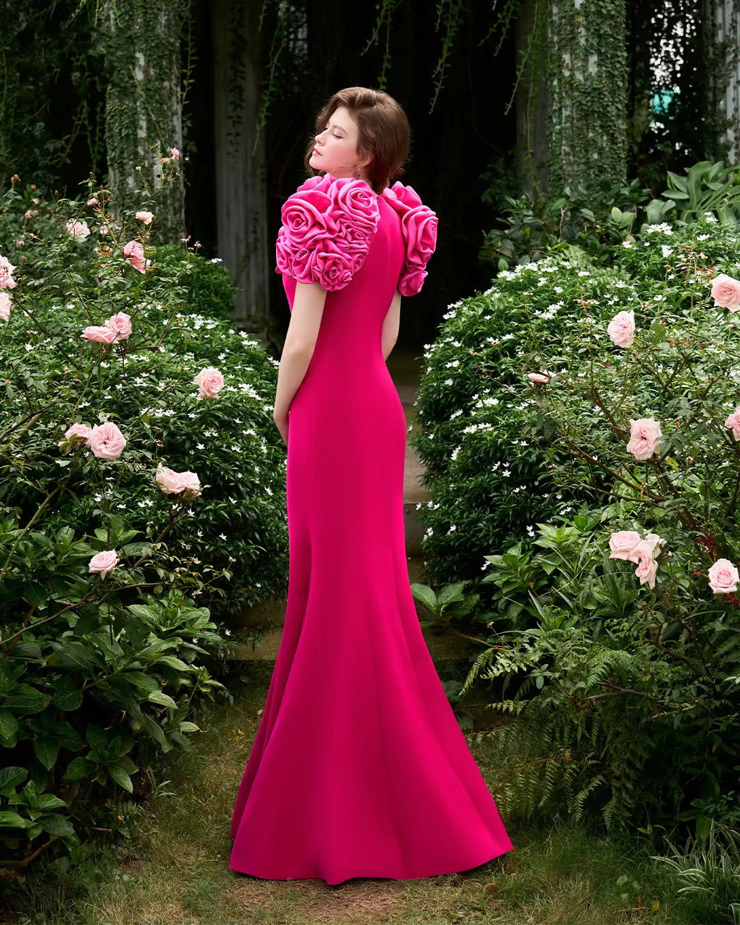 Mermaid Flower Pastrol Strapless Modest Long Evening Dresses Gowns