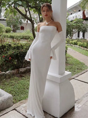 Mermaid Sleeveless Open Shoulder Bodycon Long Dress