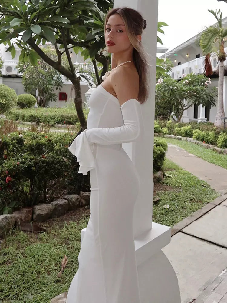 Mermaid Sleeveless Open Shoulder Bodycon Long Dress