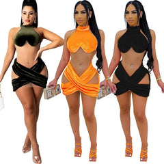 Mesh Patchwork Sleeveless  Club Bodycon Dress
