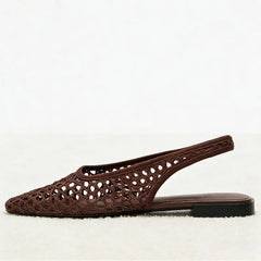 Mesh Weave Cutout Flat Sandals Light Comfortable Slingback Flats Shoe Designer Luxury Beach Sandals Breathable