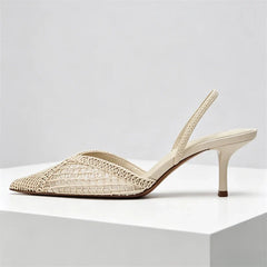 Mesh Woven Design Thin High Heel