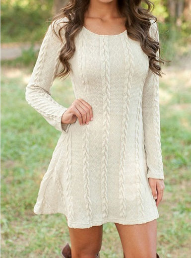 Neutral Tones Short Dress Sweater