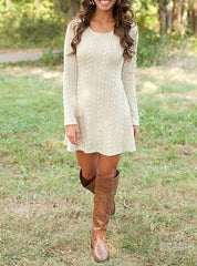 Neutral Tones Short Dress Sweater