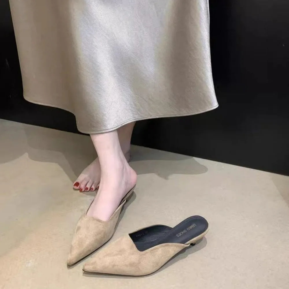 Baotou Shallow Toe Baotou Half-slipper Low Heel