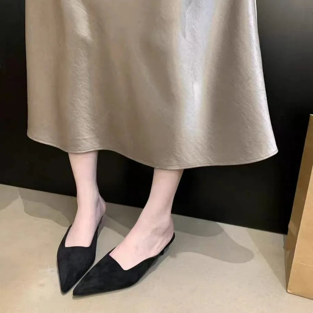 Baotou Shallow Toe Baotou Half-slipper Low Heel