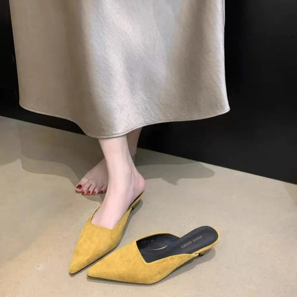 Baotou Shallow Toe Baotou Half-slipper Low Heel