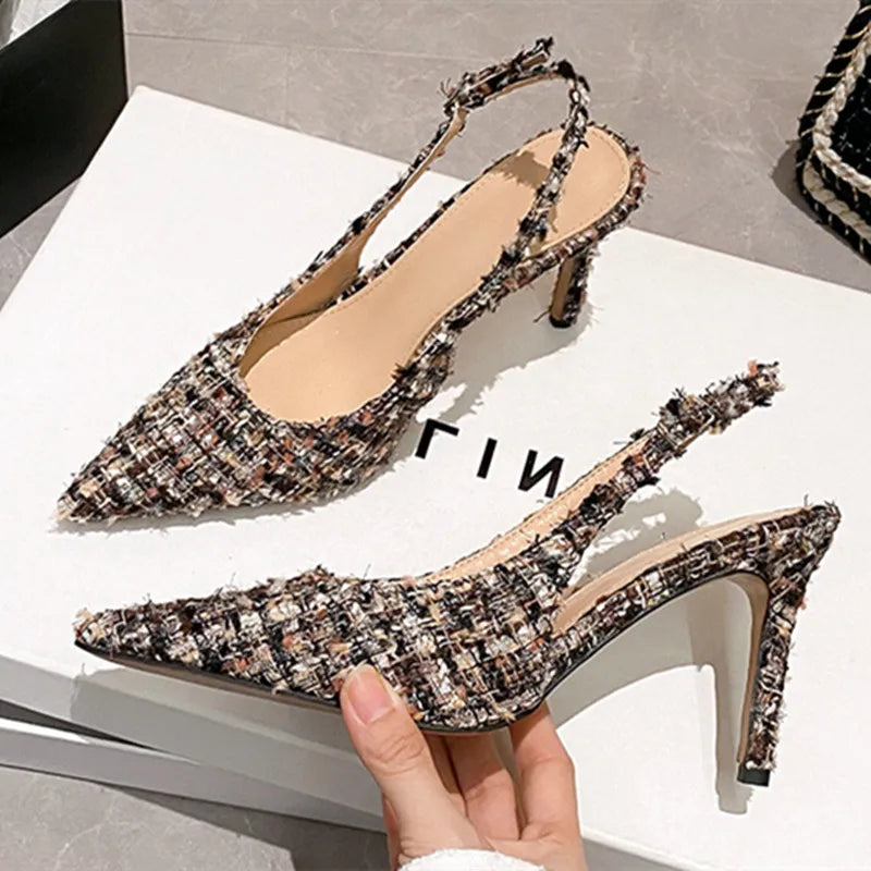 Designer Costume Tweed High Heel
