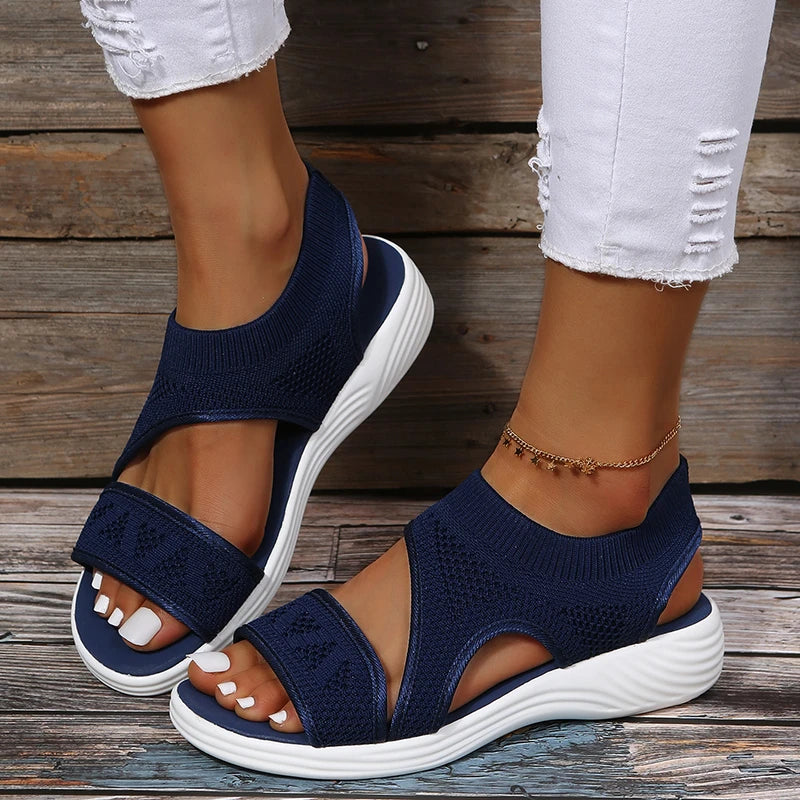 Elastic Knitting Casual Sandals Shoes