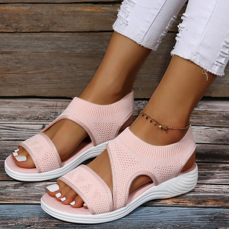 Elastic Knitting Casual Sandals Shoes