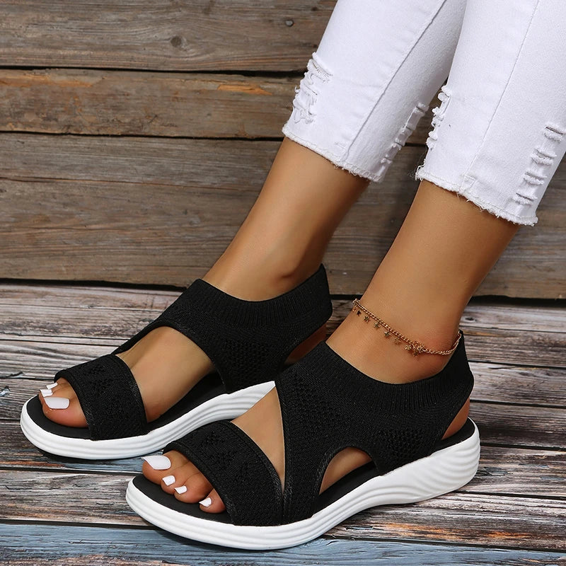Elastic Knitting Casual Sandals Shoes