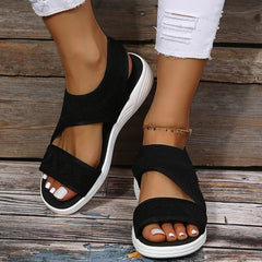 Elastic Knitting Casual Sandals Shoes