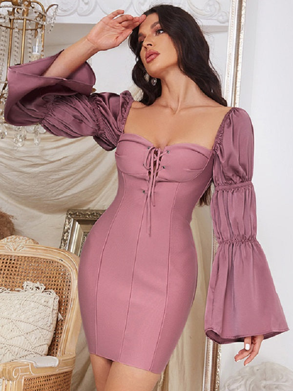 Elegant Long Sleeve Club Party Outfits Dress