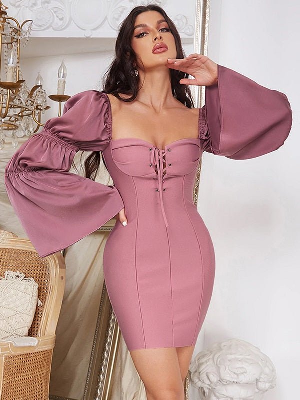 Elegant Long Sleeve Club Party Outfits Dress