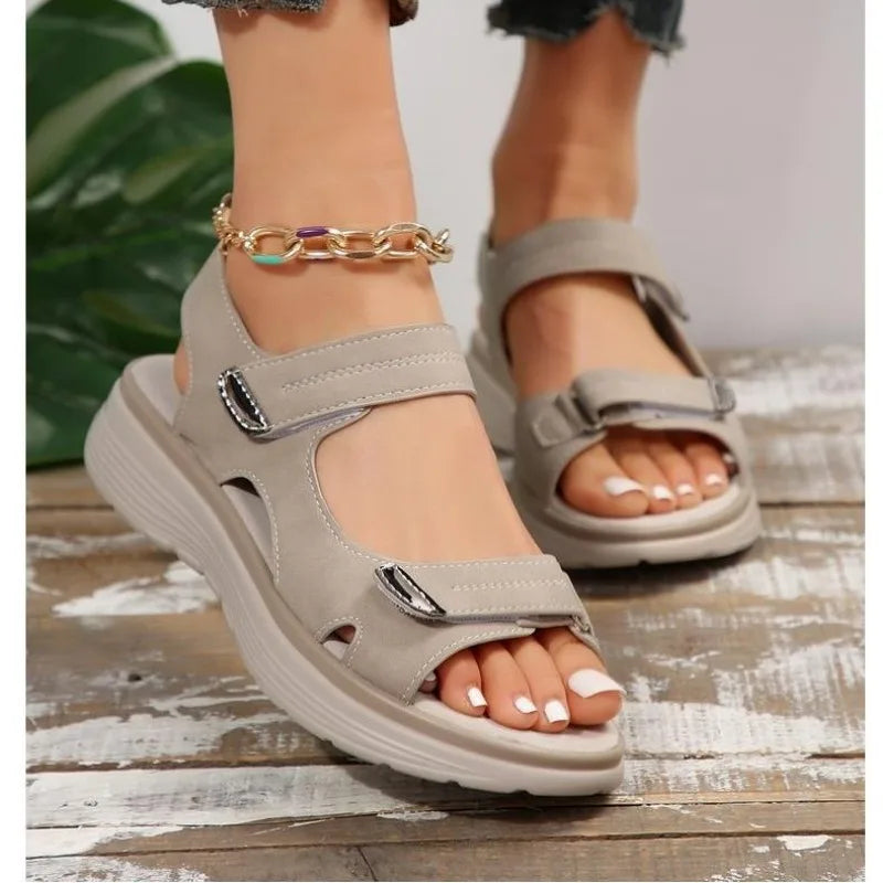 Elegant Genuine Leather Sandals Sport Style Lightweight Plus Size Slippers Sandals Plus Size 43