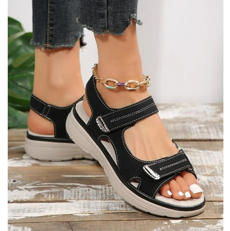 Elegant Genuine Leather Sandals Sport Style Lightweight Plus Size Slippers Sandals Plus Size 43