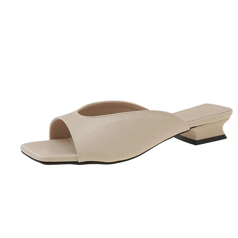 Slipper Square Toe Ladies Mules High Heel
