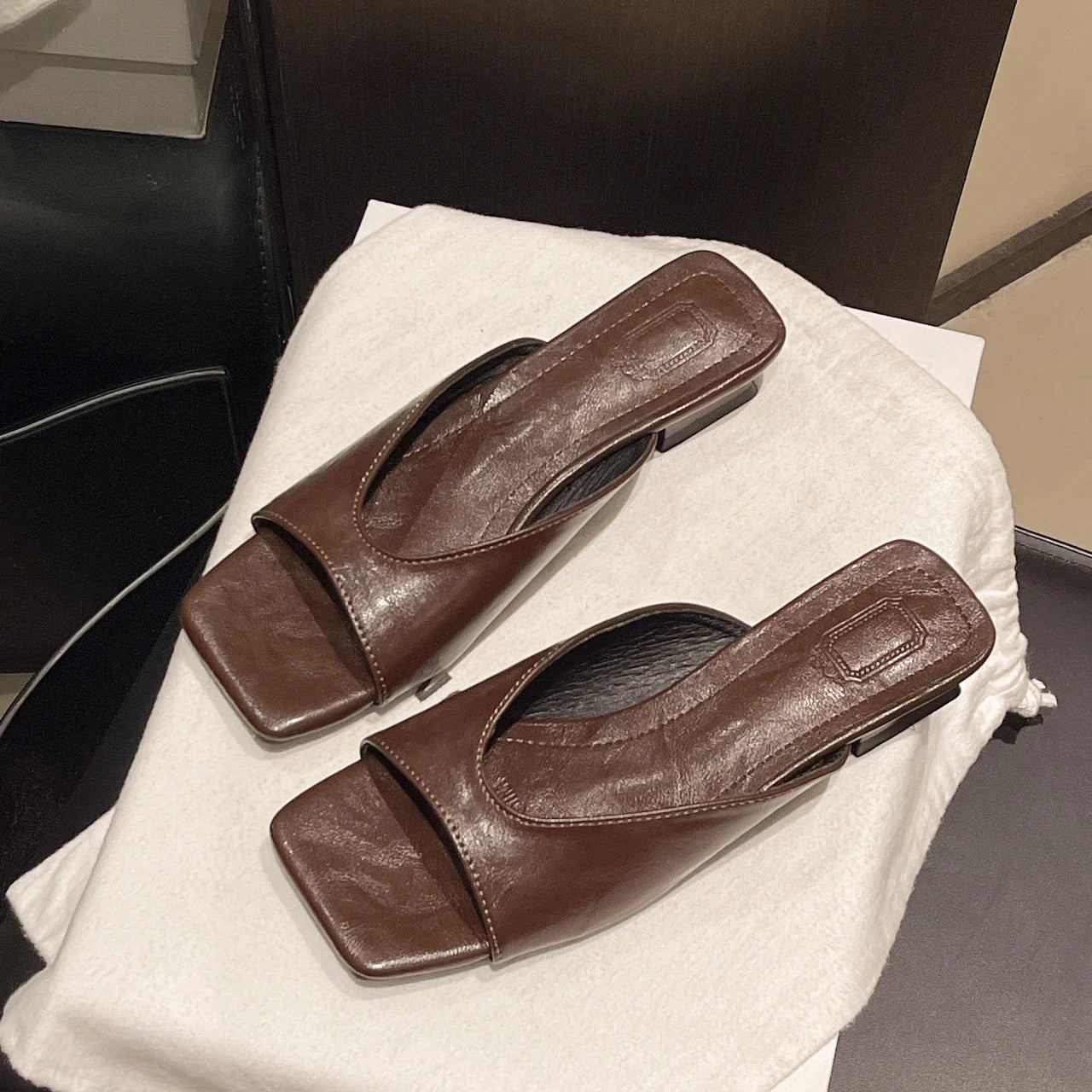 Slipper Square Toe Ladies Mules High Heel