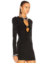 Hollow Out Long Sleeve Party Outfits Dress