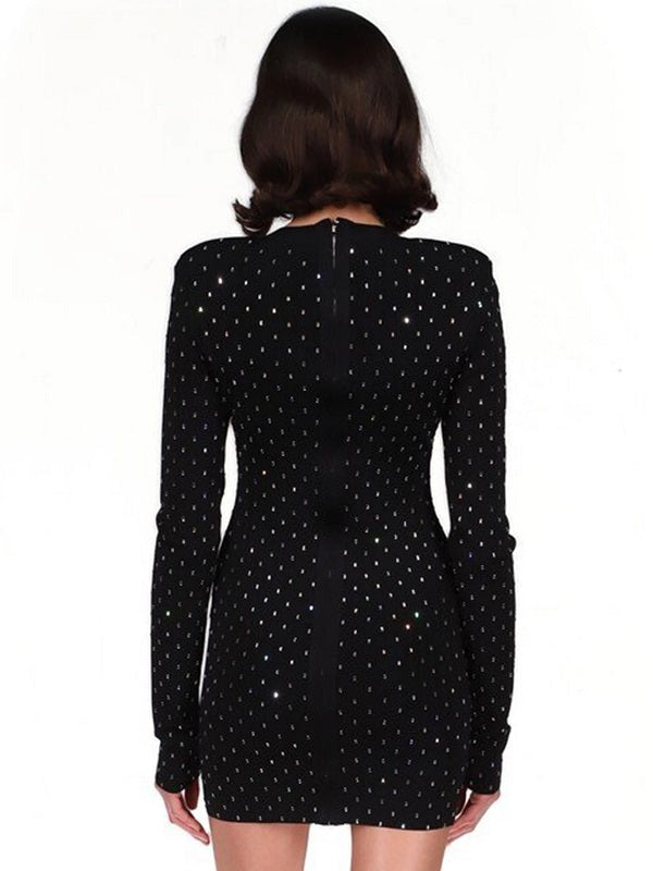 Hollow Out Long Sleeve Party Outfits Dress