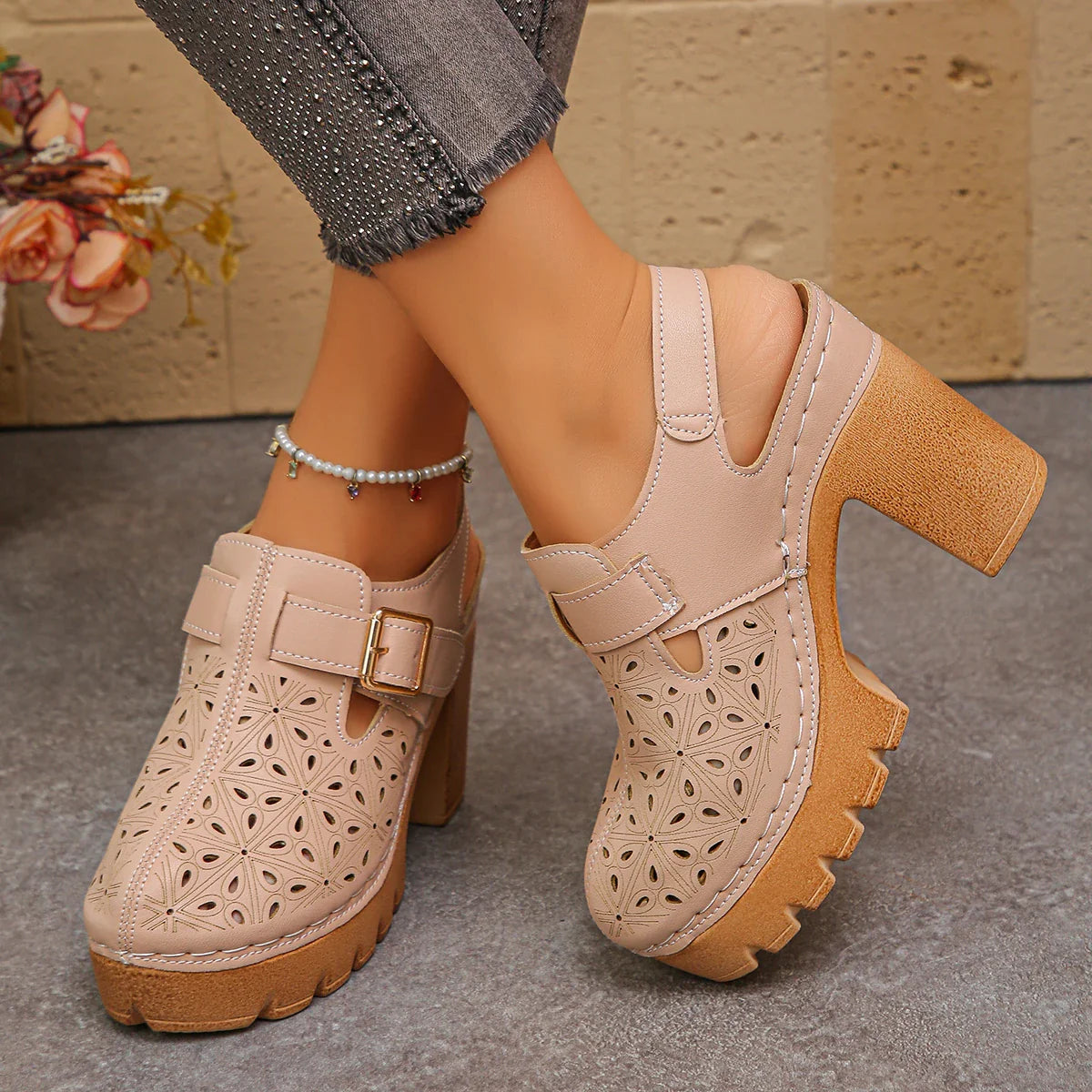 Large Size 43 Thick Heel
