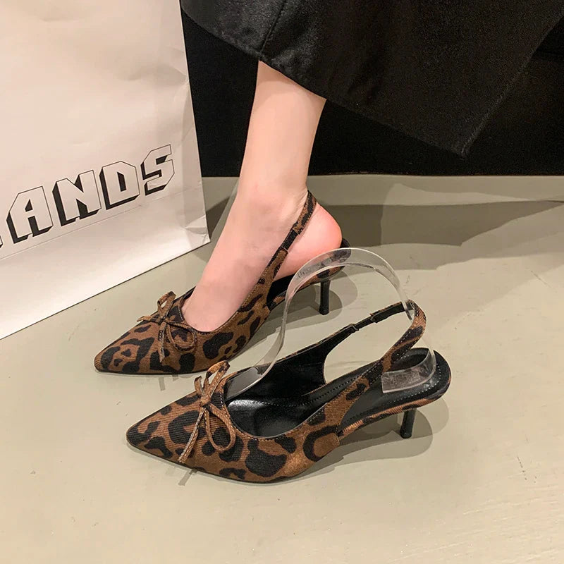Leopard Print Pointed Toe High Heel