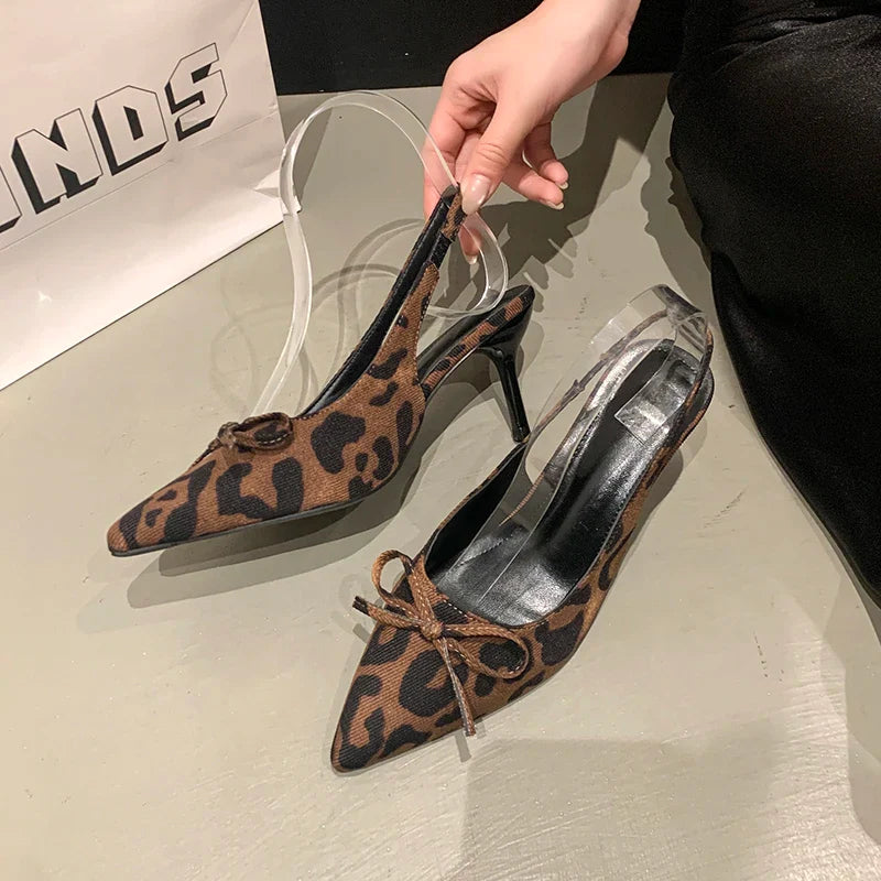 Leopard Print Pointed Toe High Heel