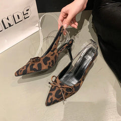 Leopard Print Pointed Toe High Heel