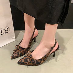 Leopard Print Pointed Toe High Heel