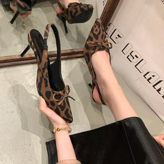 Leopard Print Pointed Toe High Heel