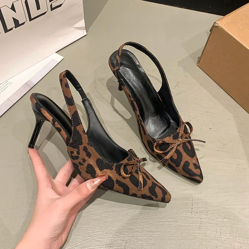 Leopard Print Pointed Toe High Heel
