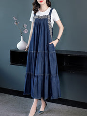 Long Mid-Calf Denim Dress