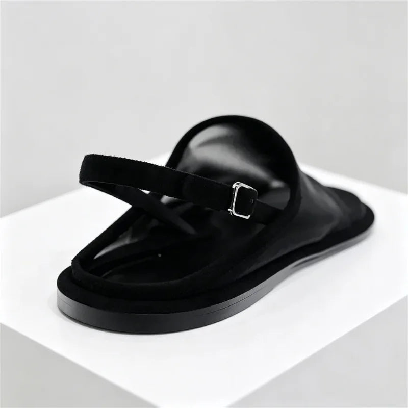 Luxury Brand Designer Flat Sandals Back Trip Strap Sandalias Mesh Breathable Casual Slides Mules Shoe