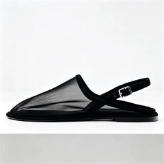 Luxury Brand Designer Flat Sandals Back Trip Strap Sandalias Mesh Breathable Casual Slides Mules Shoe