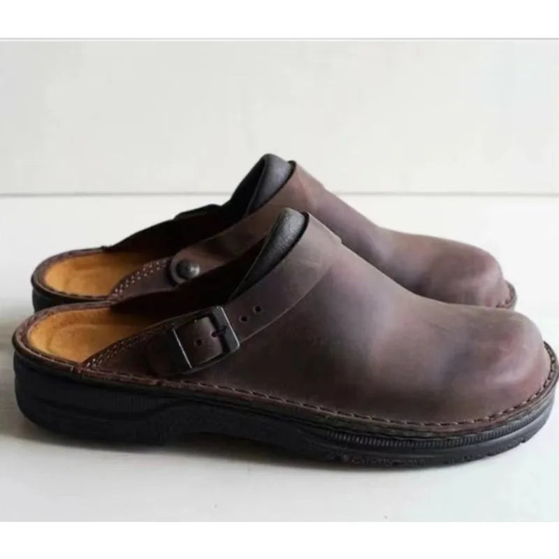 Men's Slippers PU Leather Shoes