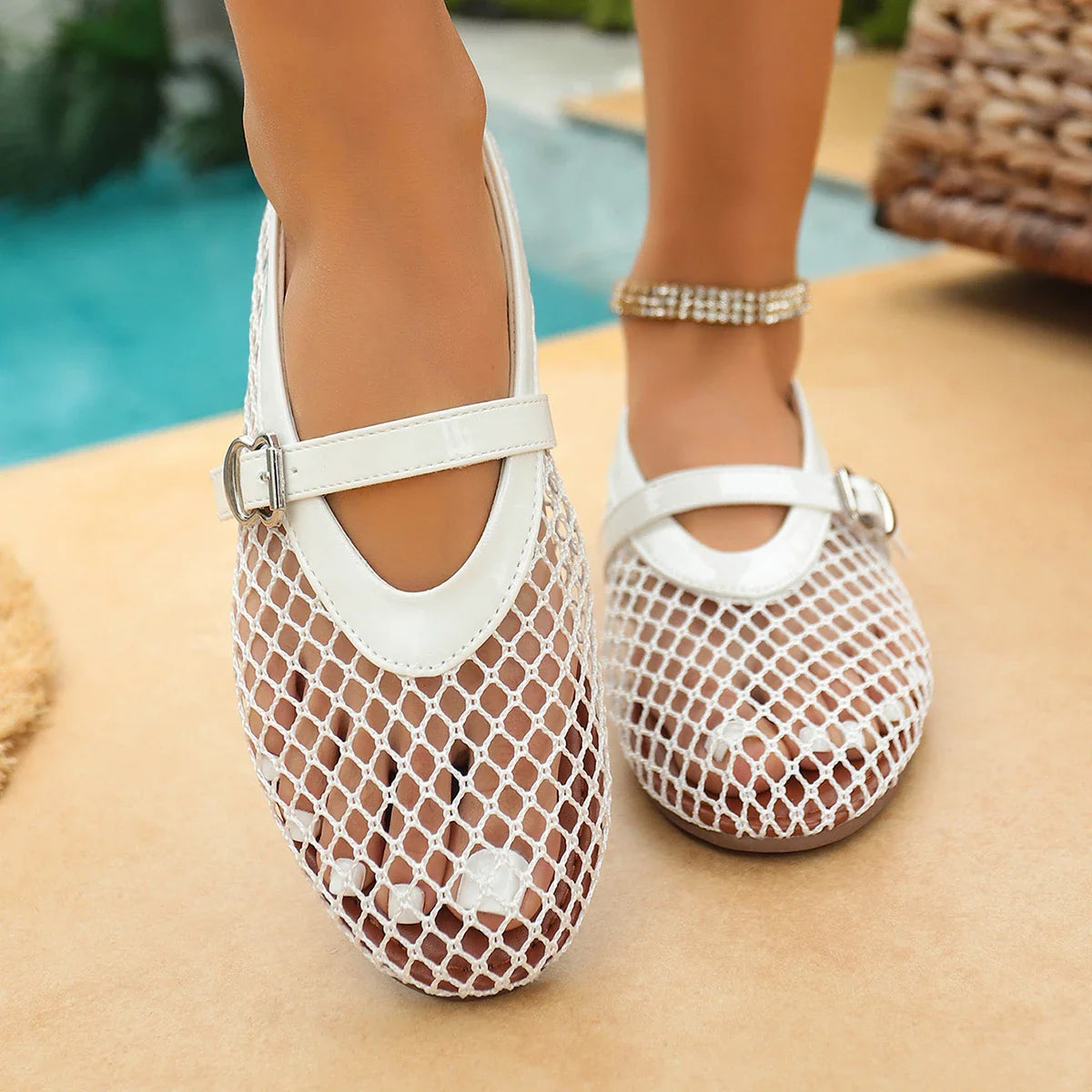Mesh Black Ballet Shoes